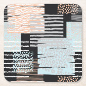 Geometrische vormen en strepen kartonnen onderzetters (Voorkant)