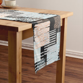 Geometrische vormen en strepen korte tafelloper