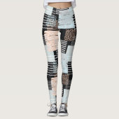Geometrische vormen en strepen leggings (Voorkant)