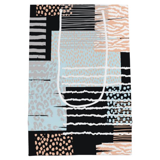 Geometrische vormen en strepen medium cadeauzakje (Achterkant)