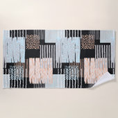 Geometrische vormen en strepen strandlaken (Voorkant)