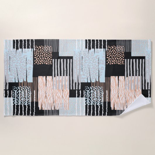 Geometrische vormen en strepen strandlaken (Voorkant)