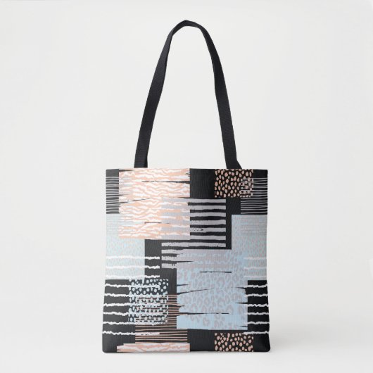 Geometrische vormen en strepen tote bag (Voorkant)