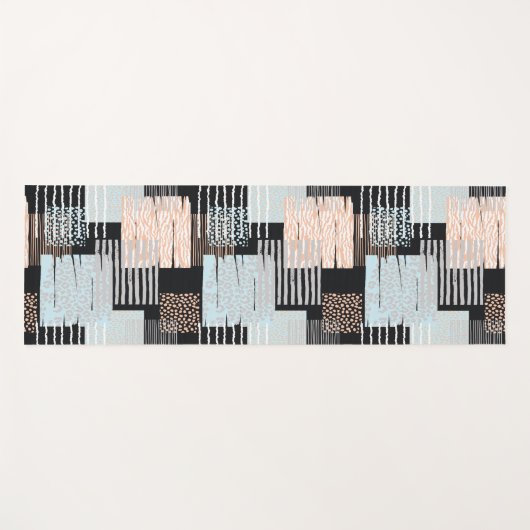 Geometrische vormen en strepen yogamat (Voorkant (horizontaal))