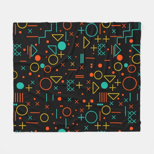 Geometrische vormen fleece deken (Voorkant (Horizontaal))