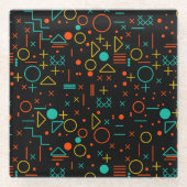 Geometrische vormen glazen onderzetter (Voorkant)