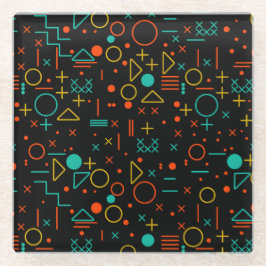Geometrische vormen glazen onderzetter