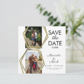 Geometrische vormen Gold sparen de data foto Kaart (Staand voorkant)