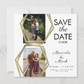 Geometrische vormen Gold sparen de data foto Kaart (Voorkant)