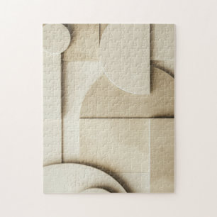 Geometrische vormen in 3D met tekstruimte Legpuzzel