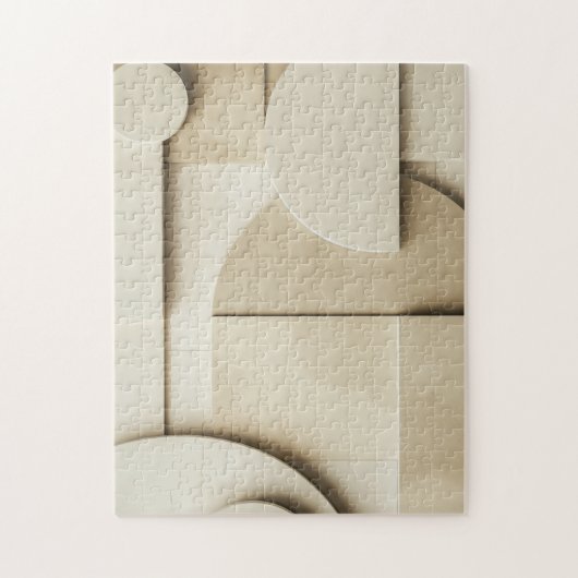 Geometrische vormen in 3D met tekstruimte Legpuzzel (Verticaal)