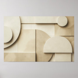 Geometrische vormen in 3D met tekstruimte Poster