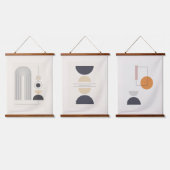 Geometrische vormen in drie samenstellingen hangend wandkleed (Driedubbel)