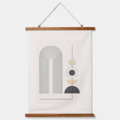 Geometrische vormen in drie samenstellingen hangend wandkleed (Voorkant)