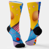 Geometrische vormen in levendige kleuren en vormen sokken (Gebogen)