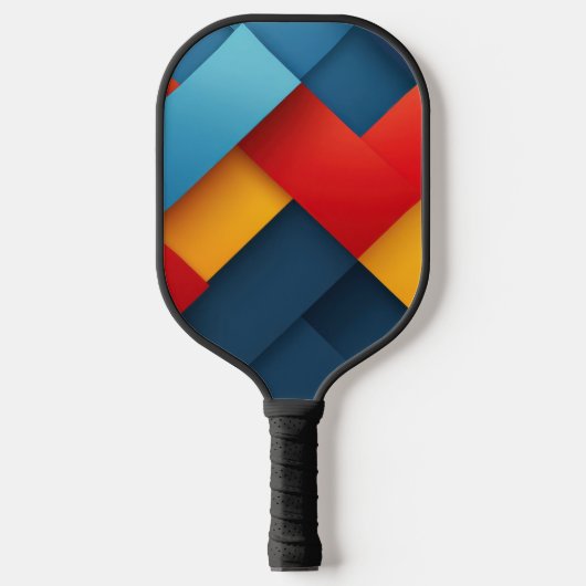 Geometrische vormen in levendige kleuren pickleball paddle (Voorkant)