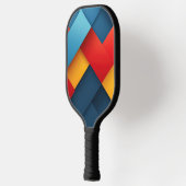 Geometrische vormen in levendige kleuren pickleball paddle (Links)