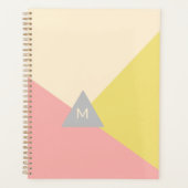 Geometrische vormen in pastelkleuren met monogram planner (Voorkant)