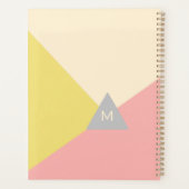 Geometrische vormen in pastelkleuren met monogram planner (Achterkant)