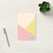 Geometrische vormen in pastelkleuren met monogram post-it® notes (Kantoor)
