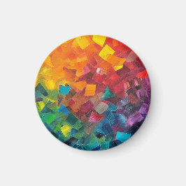 Geometrische vormen in regenboogkleuren magneet