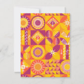 Geometrische vormen in Sinaasappel, goud en Paars Notitiekaartje (Voorkant)