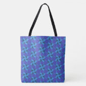 Geometrische vormen in Turquoise en Blue Canvas ta Tote Bag (Voorkant)