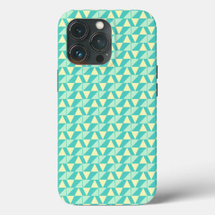 Geometrische vormen in turquoise en geel Case-Mate iPhone case