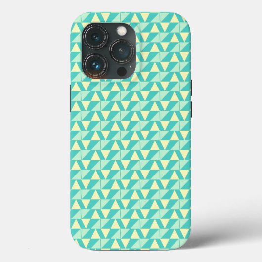 Geometrische vormen in turquoise en geel Case-Mate iPhone case (Achterkant)