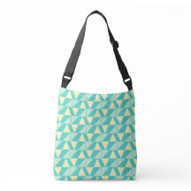 Geometrische vormen in turquoise en geel crossbody
