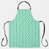 Geometrische vormen in turquoise en geel schort (Voorkant)