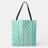 Geometrische vormen in Turquoise en Gele Funky Tote Bag (Voorkant)
