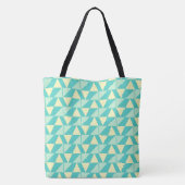 Geometrische vormen in Turquoise en Gele Funky Tote Bag (Achterkant)