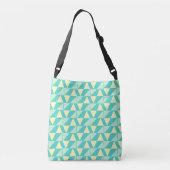 Geometrische vormen in Turquoise en Yellow Crossbo Crossbody Tas (Achterkant)