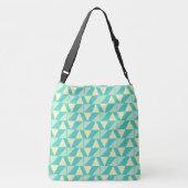 Geometrische vormen in Turquoise en Yellow Crossbody Tas (Achterkant)