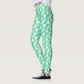 Geometrische vormen in Turquoise en Yellow Leggings (Links)