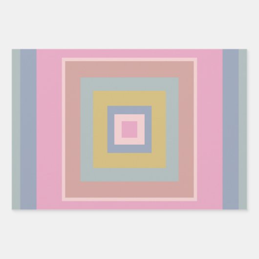 Geometrische vormen Kieuwpatroon in pasteelkleuren Inpakpapier Vel (Voorkant 3)