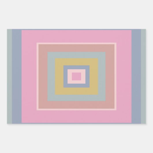 Geometrische vormen Kieuwpatroon in pasteelkleuren Inpakpapier Vel (Voorkant)