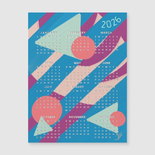 Geometrische vormen  kleuren - Kalender 2026 (Voorkant)