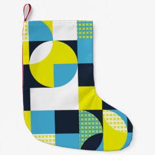 Geometrische vormen, kleurrijke abstracte achtergr kleine kerstsok