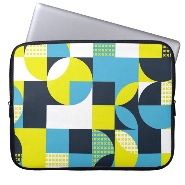 Geometrische vormen, kleurrijke abstracte achtergr laptop sleeve (Voorkant)