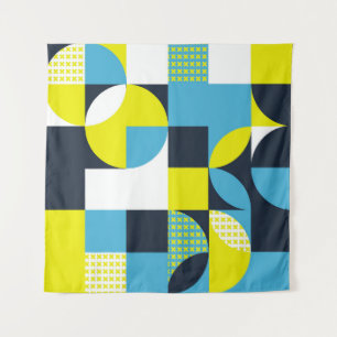 Geometrische vormen, kleurrijke abstracte achtergr wandkleed