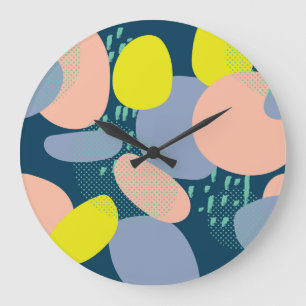 Geometrische vormen: kleurrijke Memphis stijl Grote Klok