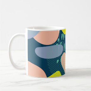 Geometrische vormen: kleurrijke Memphis stijl Koffiemok