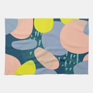 Geometrische vormen: kleurrijke Memphis stijl Theedoek