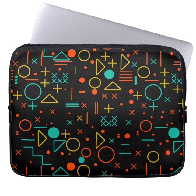 Geometrische vormen laptop sleeve (Voorkant)