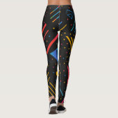 Geometrische vormen, lijnen, stippen in levendige leggings (Achterkant)