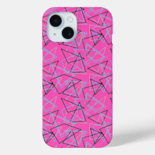 Geometrische vormen met krijt op wit iPhone 15 case