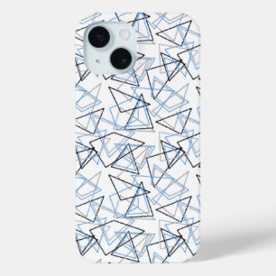 Geometrische vormen met krijt op wit  iPhone 15 case