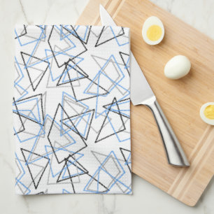 Geometrische vormen met krijt op wit theedoek